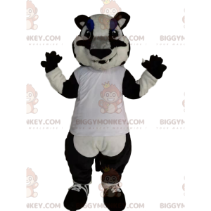 Costume de mascotte BIGGYMONKEY™ de tigre noir et blanc -