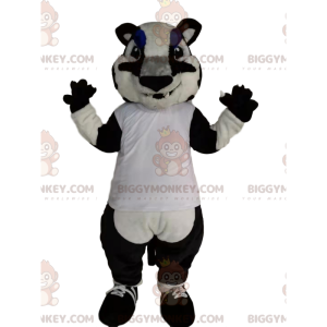 Kostium maskotka czarno-biały tygrys BIGGYMONKEY™ -