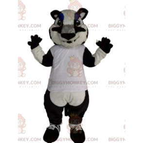 Costume de mascotte BIGGYMONKEY™ de tigre noir et blanc -