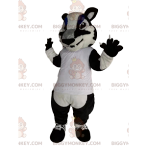 Zwart-witte tijger BIGGYMONKEY™ mascottekostuum -