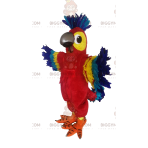 Disfraz de mascota BIGGYMONKEY™ de loro multicolor súper alegre