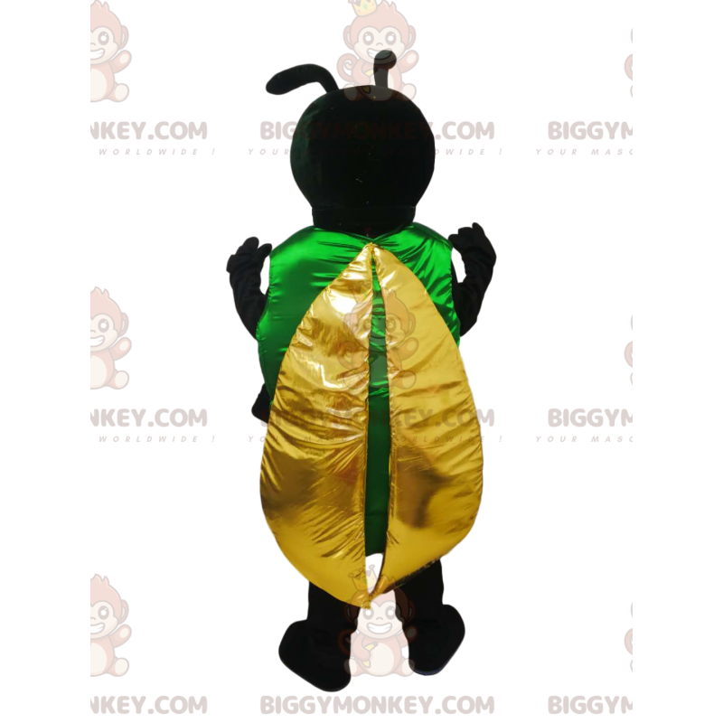 BIGGYMONKEY™ Mascot Costume Black Insect with Yellow Wings –