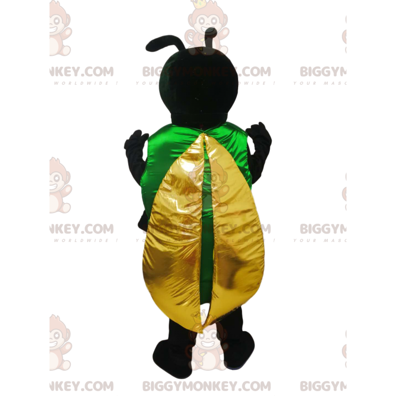 Traje de mascote BIGGYMONKEY™ Inseto preto com asas amarelas –