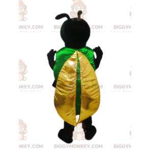 BIGGYMONKEY™ Mascot Costume Black Insect with Yellow Wings –