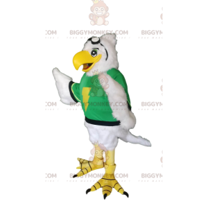 Golden Eagle BIGGYMONKEY™ maskotdräkt med neongrön tröja -