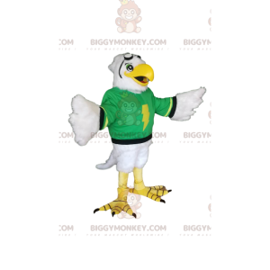 Golden Eagle BIGGYMONKEY™ Mascot Costume with Neon Green Jersey