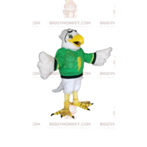 Golden Eagle BIGGYMONKEY™ Mascot Costume with Neon Green Jersey