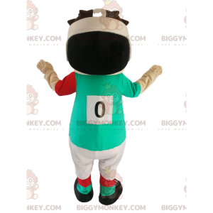 Fato de mascote BIGGYMONKEY™ de pequeno jogador de rugby com