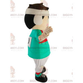 Disfraz de mascota BIGGYMONKEY™ de pequeño jugador de rugby con