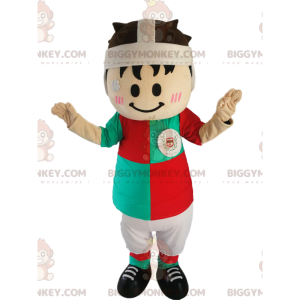 BIGGYMONKEY™ mascottekostuum van een kleine rugbyspeler met een