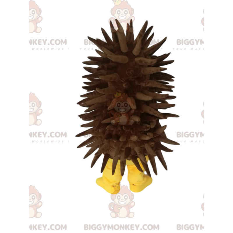 BIGGYMONKEY™ Mascot Costume Too Cute Yellow Hedgehog With Brown