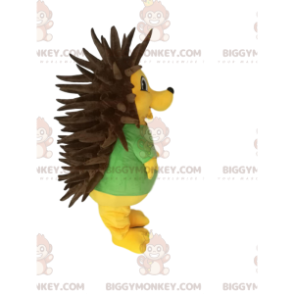 BIGGYMONKEY™ Mascot Costume Too Cute Yellow Hedgehog With Brown