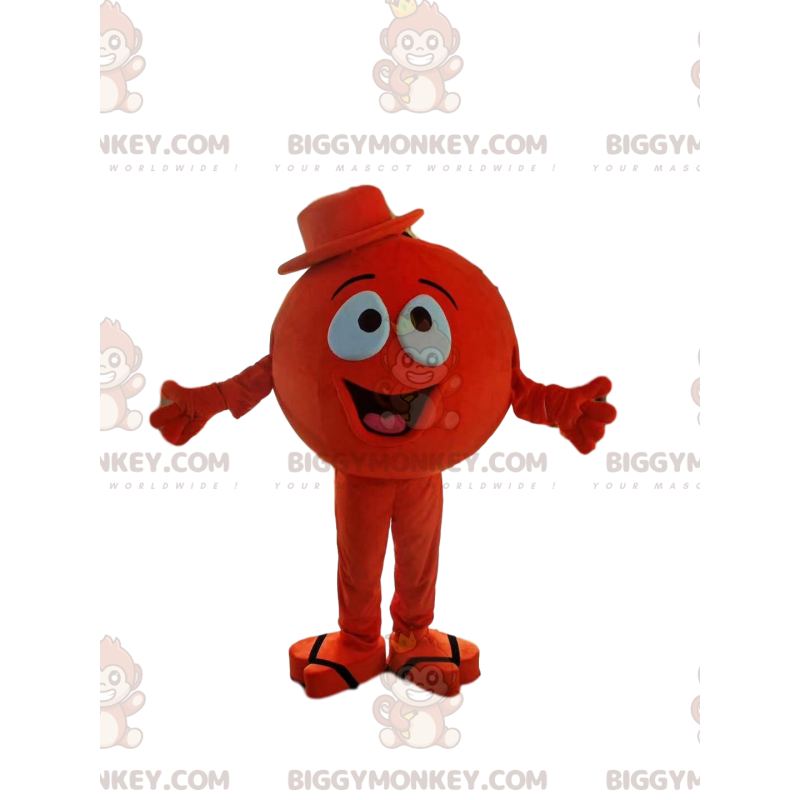 BIGGYMONKEY™ Kleines rundes rotes Männchen-Maskottchen-Kostüm