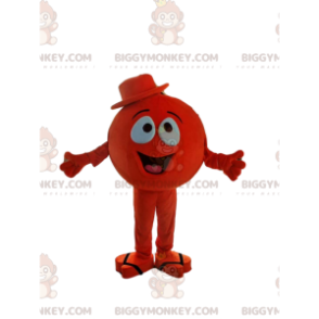 BIGGYMONKEY™ Little Round Red Man Mascot Costume With Hat -