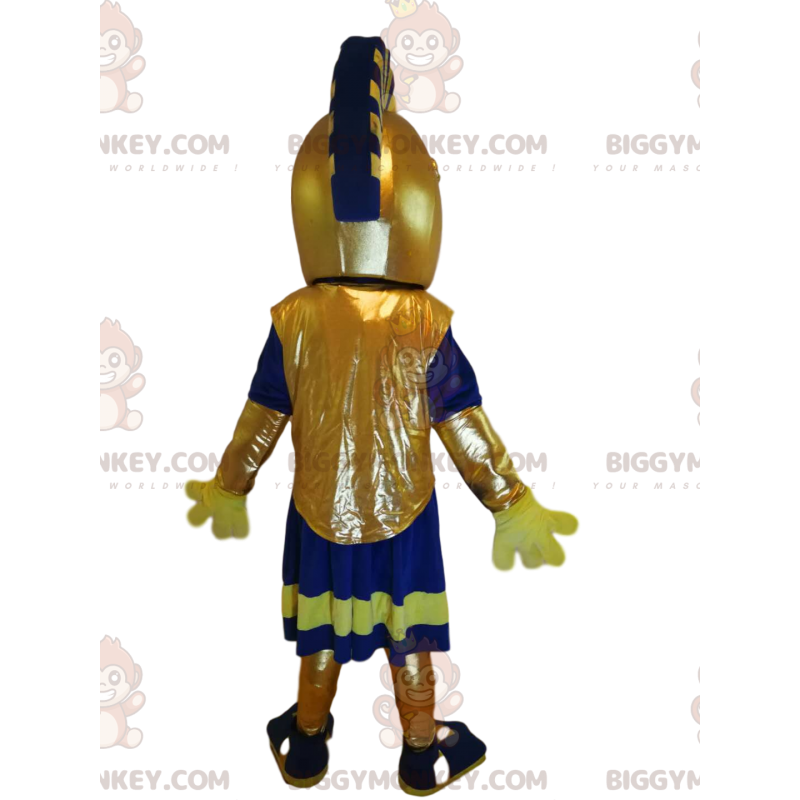 Roman warrior BIGGYMONKEY™ mascot costume with beautiful golden