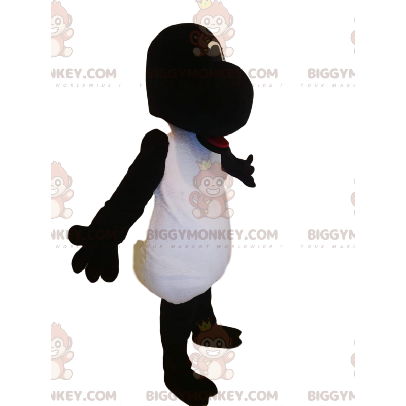 Costume de mascotte BIGGYMONKEY™ de mouton noir et blanc rigolo