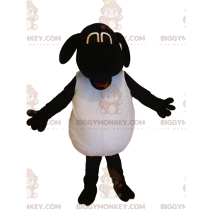 Costume de mascotte BIGGYMONKEY™ de mouton noir et blanc rigolo