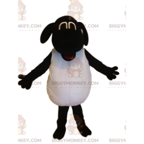 Divertido disfraz de mascota de oveja blanca y negra