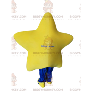 Meget smilende gul stjerne BIGGYMONKEY™ maskotkostume -