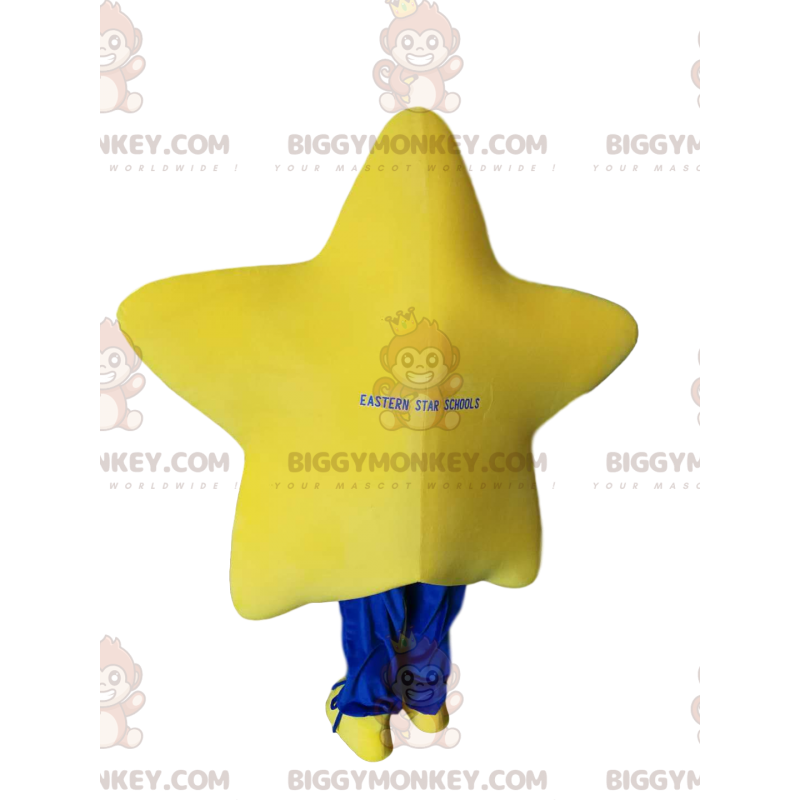 Sehr lächelnder gelber Stern BIGGYMONKEY™ Maskottchen-Kostüm -