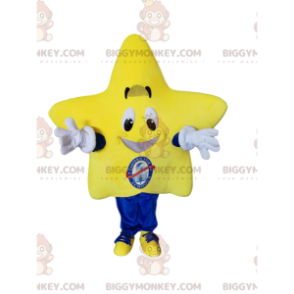 Velmi usměvavý kostým maskota BIGGYMONKEY™ se žlutou hvězdou –