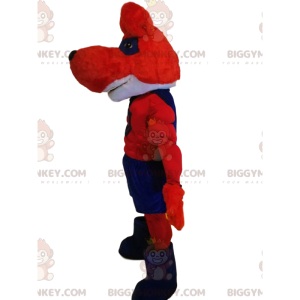 BIGGYMONKEY™ Red and Blue Wolf Superhelte Mascot Costume -