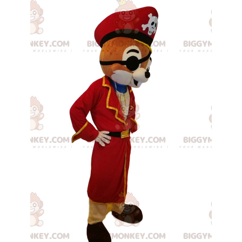 Eekhoorn BIGGYMONKEY™ mascottekostuum met piratenoutfit -