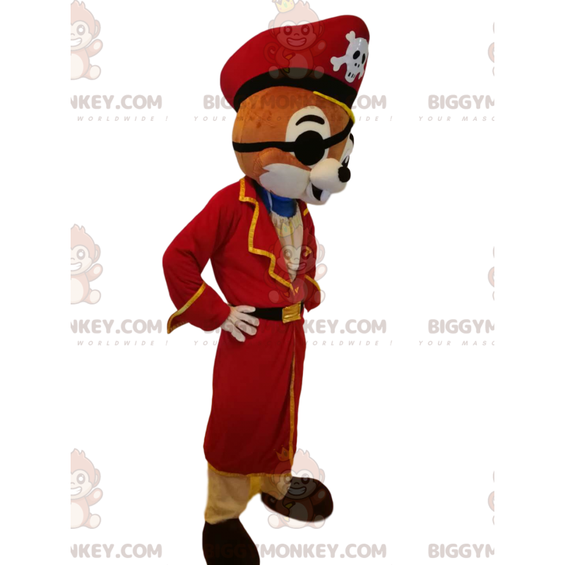 Traje de mascote de esquilo BIGGYMONKEY™ com roupa de pirata –