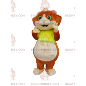 BIGGYMONKEY™ Little Ginger and White Cat Maskottchen-Kostüm mit