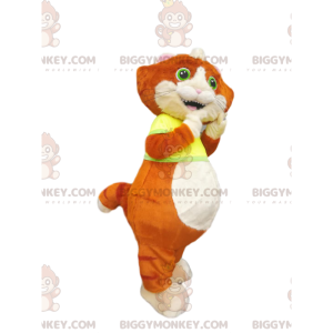 Costume de mascotte BIGGYMONKEY™ de petit chat roux et blanc