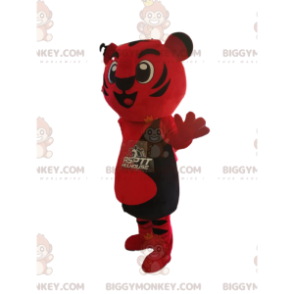 Kostým maskota Very Happy Red and Black Tiger BIGGYMONKEY™ –