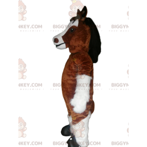 Kostium maskotki brązowo-białego konia BIGGYMONKEY™ -