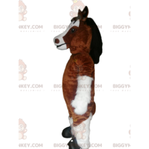 Disfraz de mascota caballo marrón y blanco BIGGYMONKEY™ -