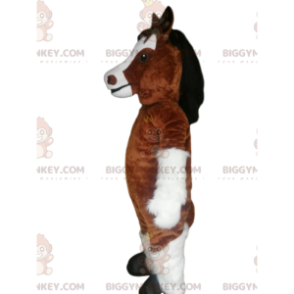 Costume de mascotte BIGGYMONKEY™ de cheval marron et blanc -