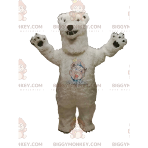 Disfraz de mascota BIGGYMONKEY™ de oso polar feroz. disfraz de