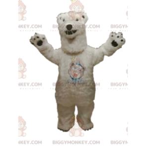 Traje de mascote feroz do urso polar BIGGYMONKEY™. fantasia de