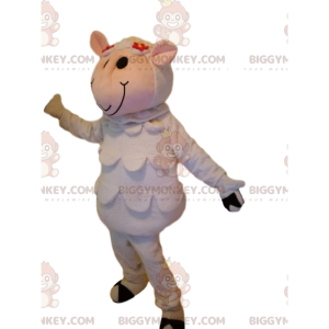 Disfraz de mascota BIGGYMONKEY™ de oveja blanca divertida y