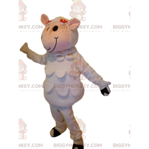 Zabawny i zalotny kostium maskotki białej owcy BIGGYMONKEY™ -