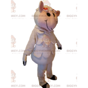 Vtipný a koketní kostým maskota bílé ovce BIGGYMONKEY™ –