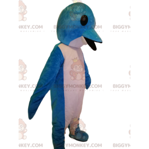 Disfraz de mascota BIGGYMONKEY™ de delfín blanco y azul súper