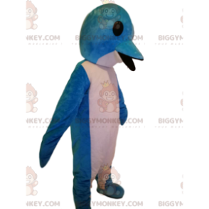 Costume de mascotte BIGGYMONKEY™ de dauphin blanc et bleu super