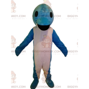 Super Funny White and Blue Dolphin BIGGYMONKEY™ μασκότ στολή -