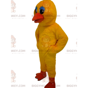 Traje de mascote BIGGYMONKEY™ Pato amarelo com olhos amorosos –