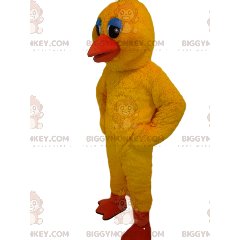 Costume de mascotte BIGGYMONKEY™ de canard jaune avec des yeux