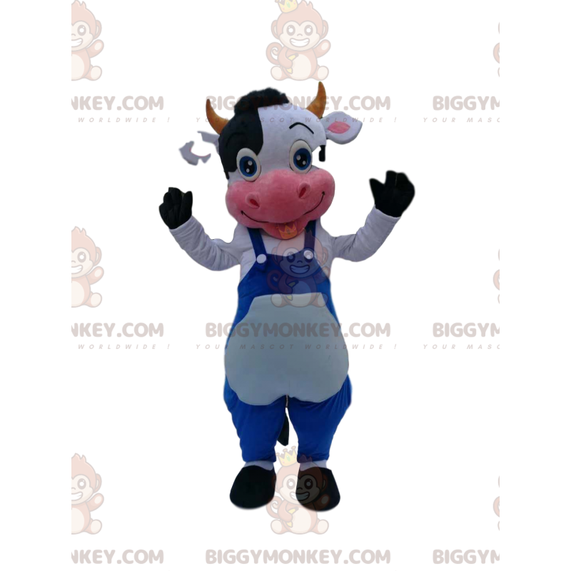 Costume da mascotte BIGGYMONKEY™ da mucca in bianco e nero con