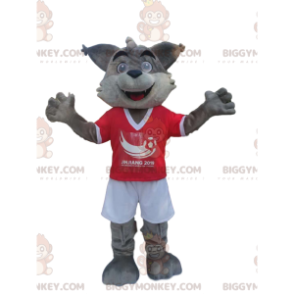 BIGGYMONKEY™ mascottekostuum grijze en witte wolf in