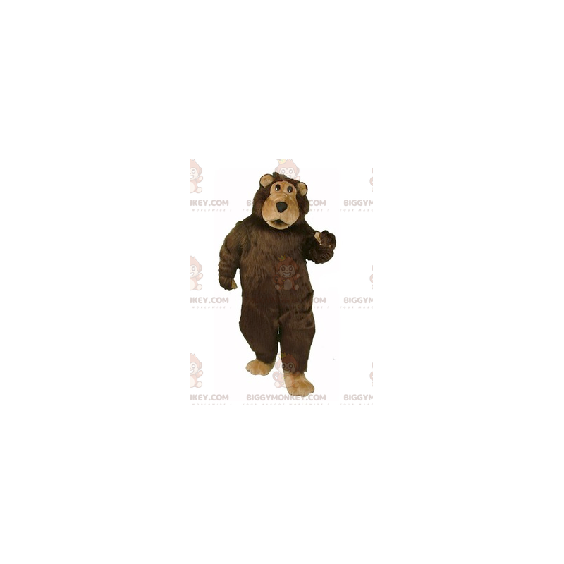 Traje de mascote de urso marrom e castanho BIGGYMONKEY™ todo