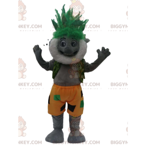 BIGGYMONKEY™ bebaarde grijze koalabeer mascottekostuum met gek