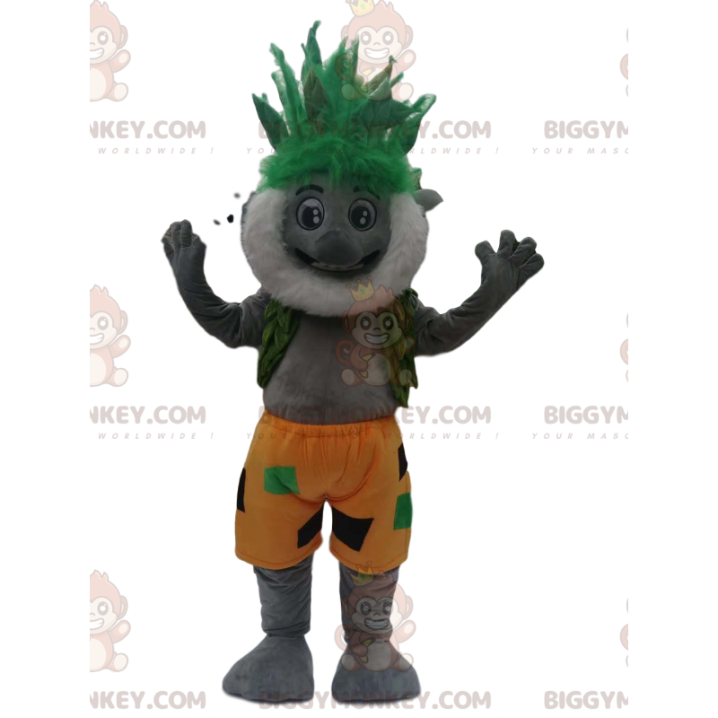 BIGGYMONKEY™ bebaarde grijze koalabeer mascottekostuum met gek