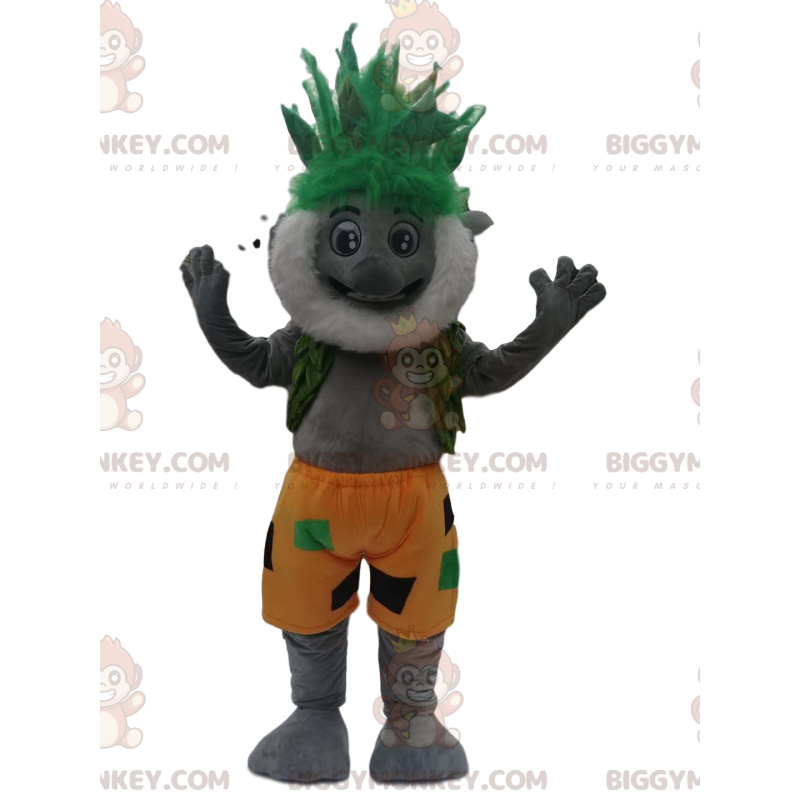 Traje de mascote de urso coala cinza barbudo BIGGYMONKEY™ com
